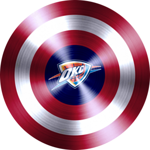 Captain American Shield With Oklahoma City Thunder Logo decal sticker