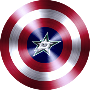 Captain American Shield With Dallas Stars Logo Sticker Heat Transfer