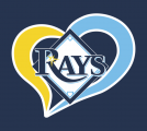Tampa Bay Rays Heart Logo Sticker Heat Transfer