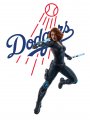 Los Angeles Dodgers Black Widow Logo Sticker Heat Transfer