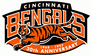 Cincinnati Bengals 1997 Anniversary Logo Sticker Heat Transfer