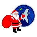 Minnesota Timberwolves Santa Claus Logo Sticker Heat Transfer