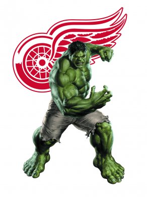 Detroit Red Wings Hulk Logo decal sticker