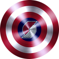 Captain American Shield With Portland Trail Blazers Logo Sticker Heat Transfer