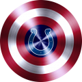 Captain American Shield With Indianapolis Colts Logo Sticker Heat Transfer