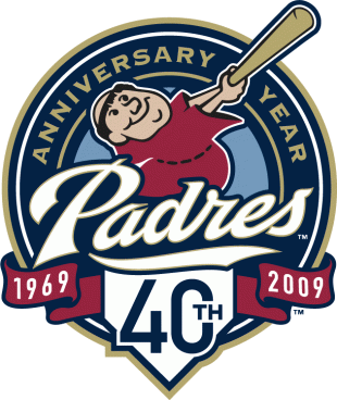 San Diego Padres 2009 Anniversary Logo Sticker Heat Transfer