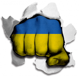 Fist Ukraine Flag Logo Sticker Heat Transfer