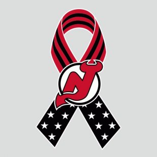 New Jersey Devils Ribbon American Flag logo decal sticker