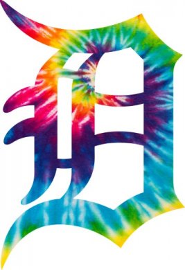 Detroit Tigers rainbow spiral tie-dye logo Sticker Heat Transfer