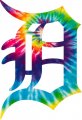Detroit Tigers rainbow spiral tie-dye logo decal sticker