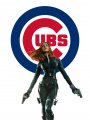 Chicago Cubs Black Widow Logo Sticker Heat Transfer