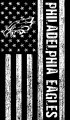 Philadelphia Eagles Black And White American Flag logo decal sticker