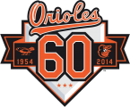 Baltimore Orioles 2014 Anniversary Logo Sticker Heat Transfer