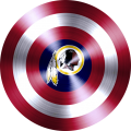 Captain American Shield With Washington Redskins Logo decal sticker