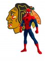Chicago Blackhawks Spider Man Logo Sticker Heat Transfer