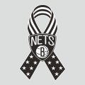 Brooklyn Nets Ribbon American Flag logo decal sticker