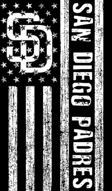 San Diego Padres Black And White American Flag logo decal sticker