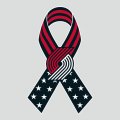 Portland Trail Blazers Ribbon American Flag logo Sticker Heat Transfer