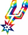 San Antonio Spurs rainbow spiral tie-dye logo Sticker Heat Transfer