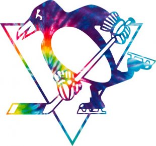 Pittsburgh Penguins rainbow spiral tie-dye logo decal sticker