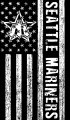 Seattle Mariners Black And White American Flag logo decal sticker