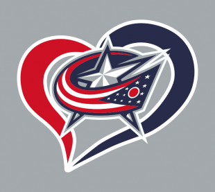 Columbus Blue Jackets Heart Logo Sticker Heat Transfer