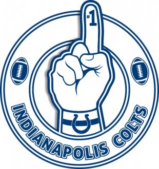 Number One Hand Indianapolis Colts logo decal sticker