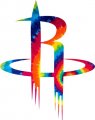 Houston Rockets rainbow spiral tie-dye logo decal sticker