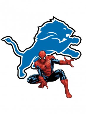 Detroit Lions Spider Man Logo Sticker Heat Transfer