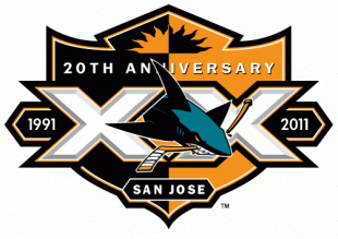 San Jose Sharks 2010 11 Anniversary Logo decal sticker