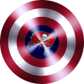 Captain American Shield With Tampa Bay Buccaneers Logo Sticker Heat Transfer