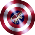 Captain American Shield With Arizona Coyotes Logo decal sticker