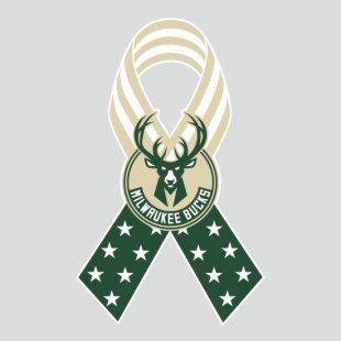 Milwaukee Bucks Ribbon American Flag logo decal sticker
