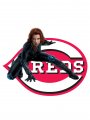 Cincinnati Reds Black Widow Logo Sticker Heat Transfer