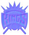 Sacramento Kings Colorful Embossed Logo Sticker Heat Transfer