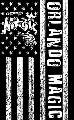 Orlando Magic Black And White American Flag logo decal sticker