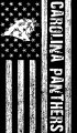 Carolina Panthers Black And White American Flag logo decal sticker