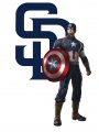 San Diego Padres Captain America Logo Sticker Heat Transfer
