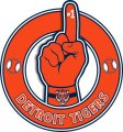 Number One Hand Detroit Tigers logo decal sticker