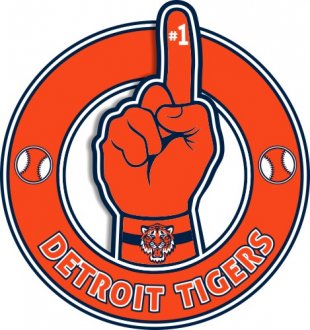 Number One Hand Detroit Tigers logo Sticker Heat Transfer