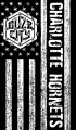 Charlotte Hornets Black And White American Flag logo Sticker Heat Transfer