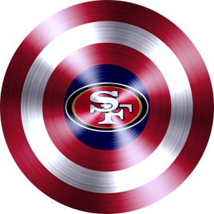 Captain American Shield With San Francisco 49ers Logo Sticker Heat Transfer