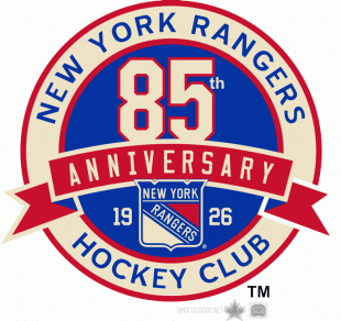 New York Rangers 2010 11 Anniversary Logo 02 decal sticker