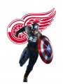 Detroit Red Wings Captain America Logo Sticker Heat Transfer