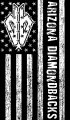 Arizona Diamondbacks Black And White American Flag logo decal sticker