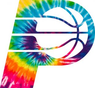 Indiana Pacers rainbow spiral tie-dye logo decal sticker
