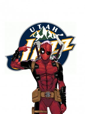 Utah Jazz Deadpool Logo decal sticker