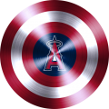 Captain American Shield With Los Angeles Angels Logo Sticker Heat Transfer