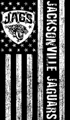 Jacksonville Jaguars Black And White American Flag logo decal sticker