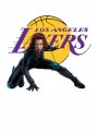 Los Angeles Lakers Black Widow Logo Sticker Heat Transfer